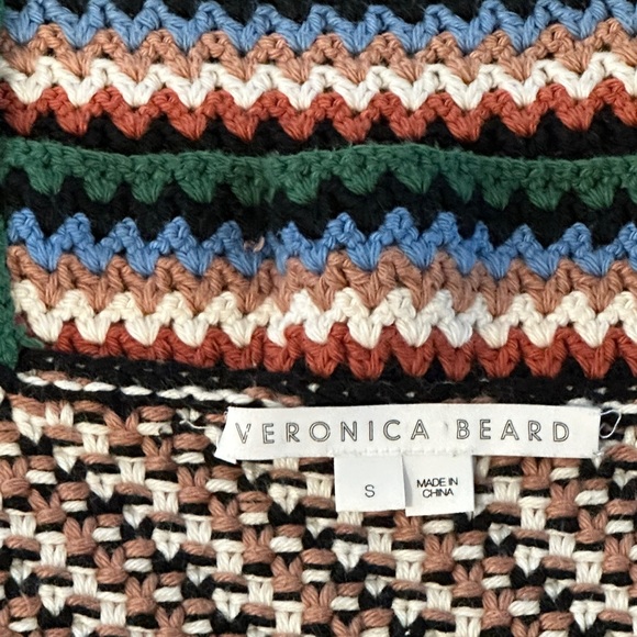 Veronica Beard Livina Woven Knit Sweater Stripe Diagnol Geometric Tank Top Small - Picture 9 of 16